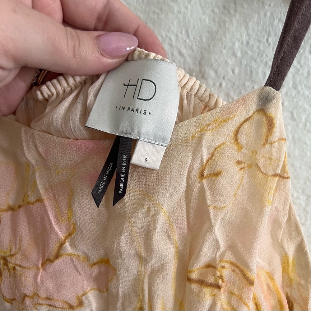 Anthropologie HD in Paris Joselyn Peach Floral Cami Tank Sz S - Picture 4 of 6